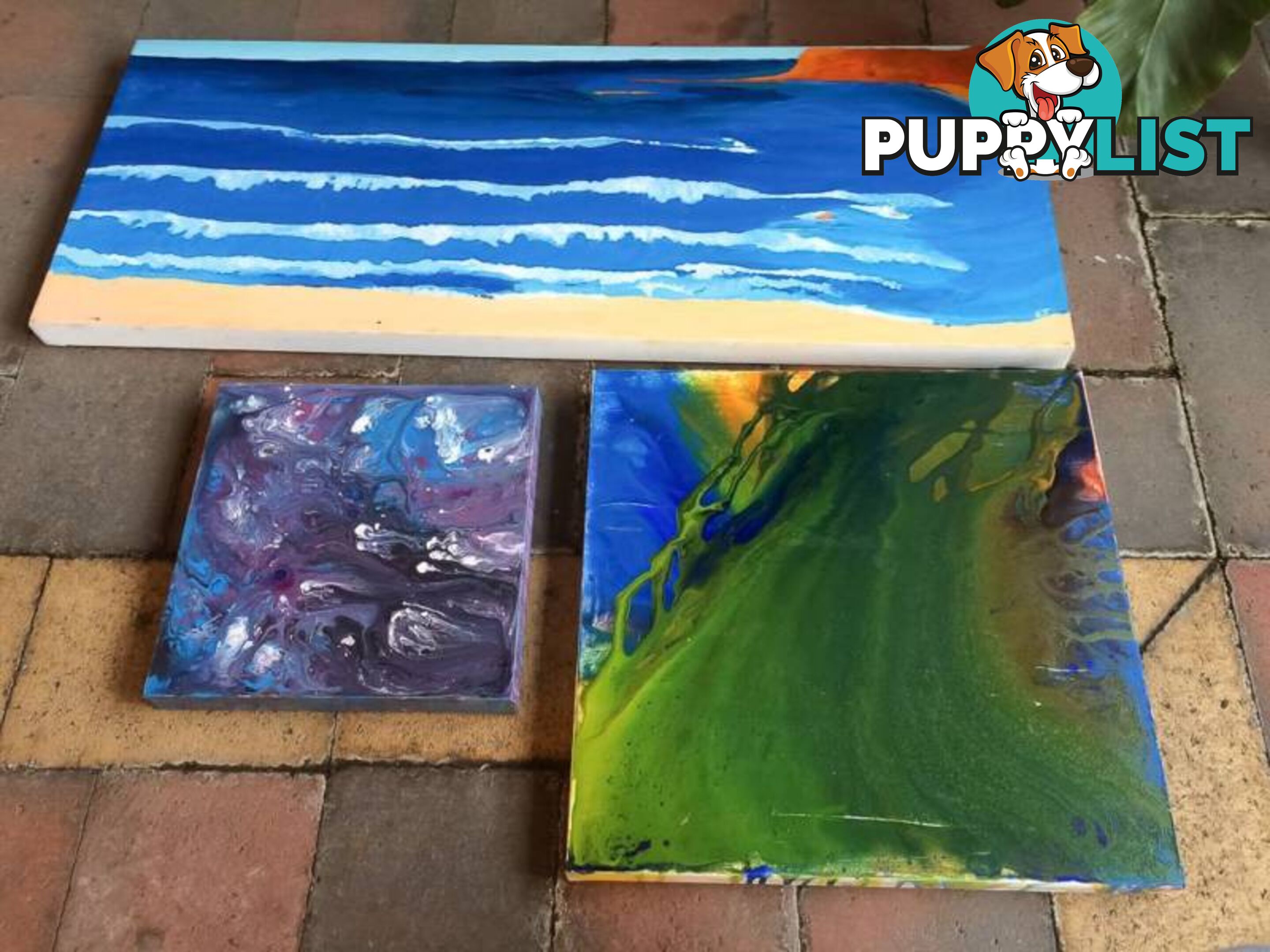 3 NICE CANVAS PAINTINGS $15 FOR ALL 3