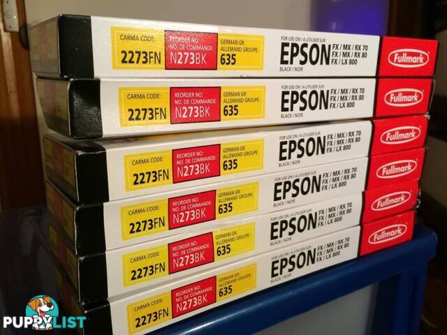 6 x Brand new Epson Nylon printer ribbons - code 2273FN