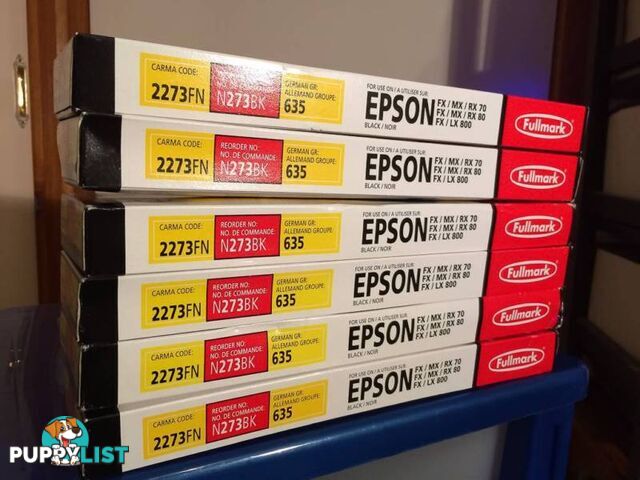 6 x Brand new Epson Nylon printer ribbons - code 2273FN