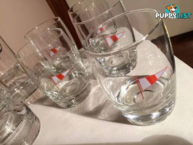 PARKDALE YACHT CLUB 40 YEARS AFLOAT DRINKING GLASSES