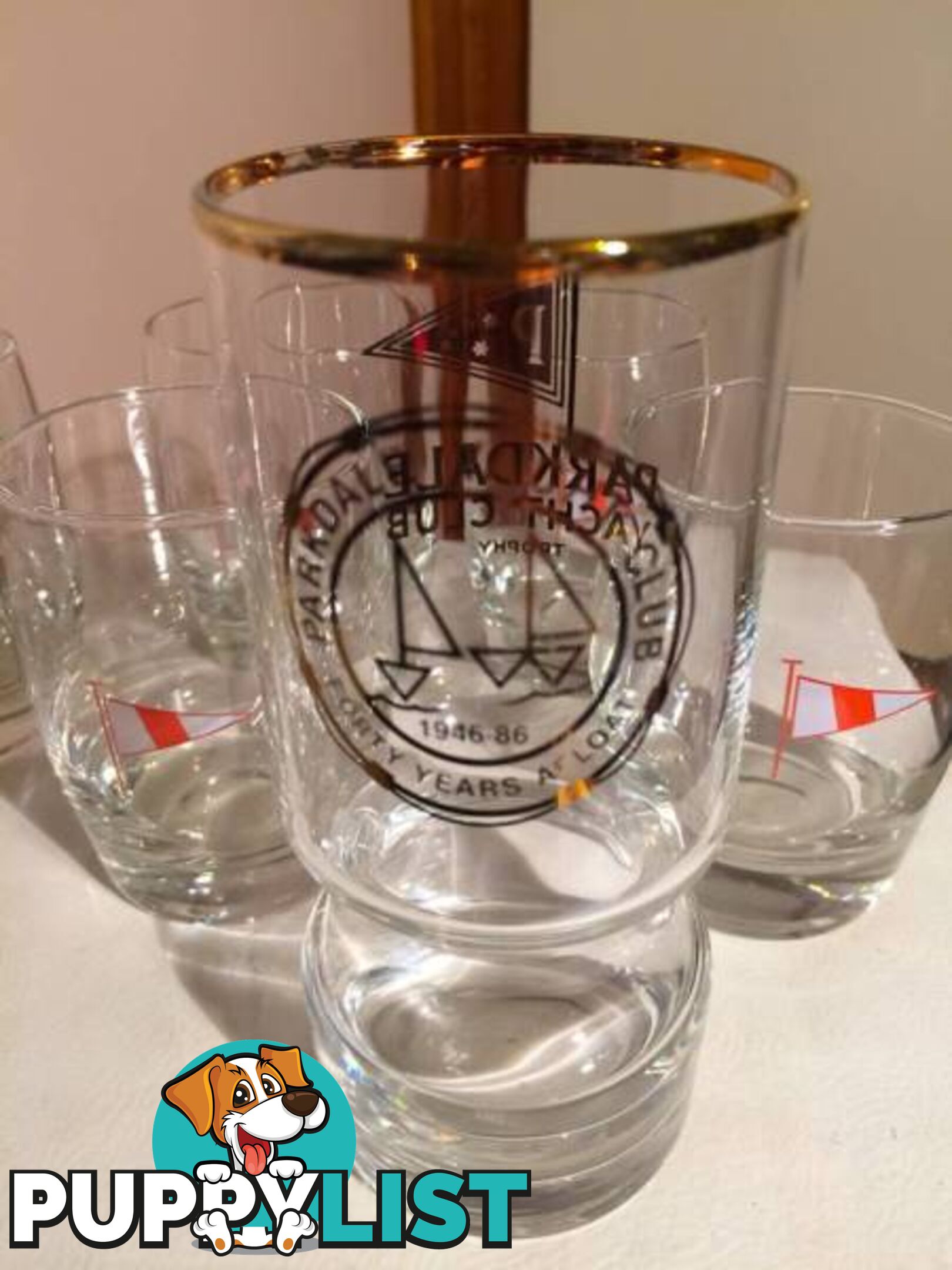 PARKDALE YACHT CLUB 40 YEARS AFLOAT DRINKING GLASSES