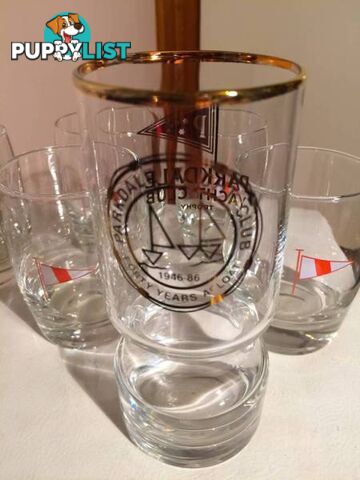 PARKDALE YACHT CLUB 40 YEARS AFLOAT DRINKING GLASSES