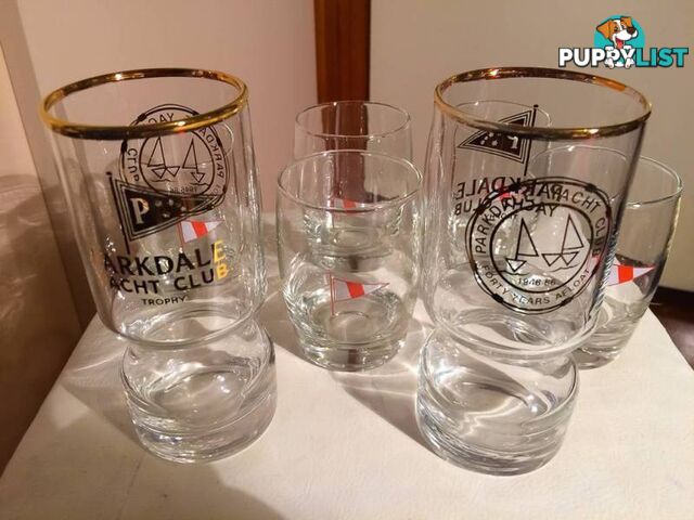 PARKDALE YACHT CLUB 40 YEARS AFLOAT DRINKING GLASSES