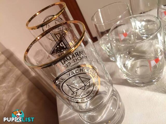 PARKDALE YACHT CLUB 40 YEARS AFLOAT DRINKING GLASSES