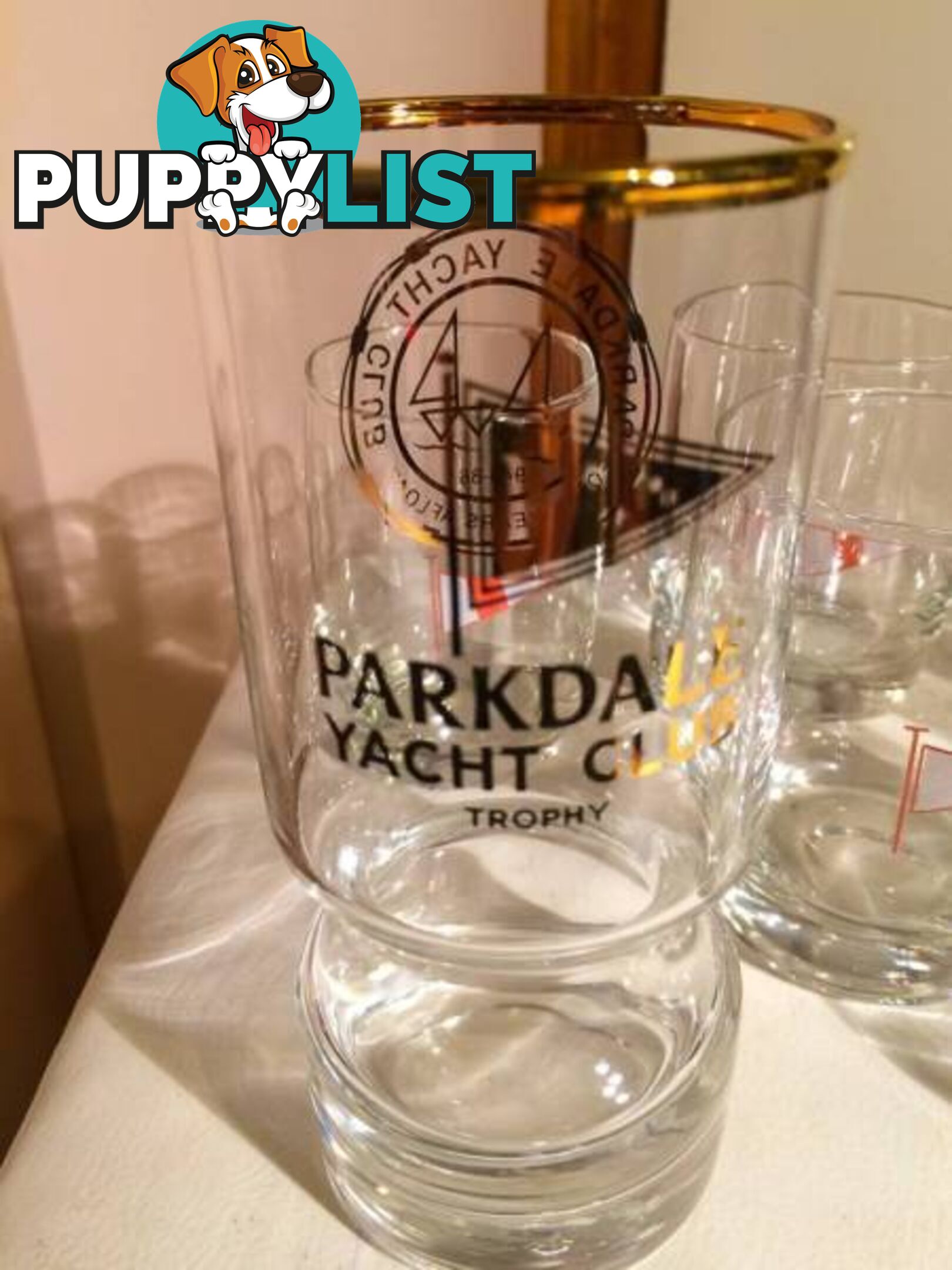 PARKDALE YACHT CLUB 40 YEARS AFLOAT DRINKING GLASSES