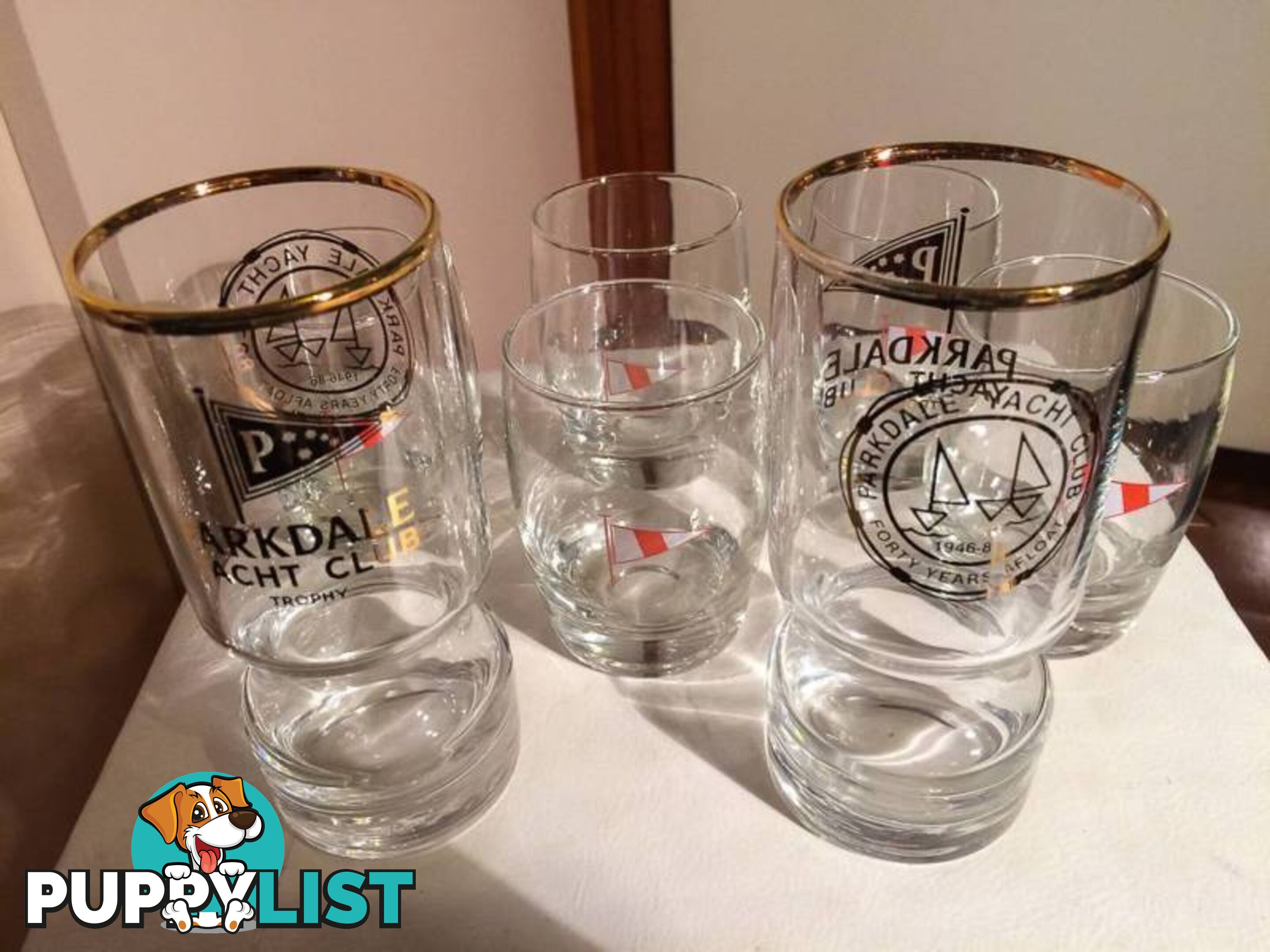 PARKDALE YACHT CLUB 40 YEARS AFLOAT DRINKING GLASSES