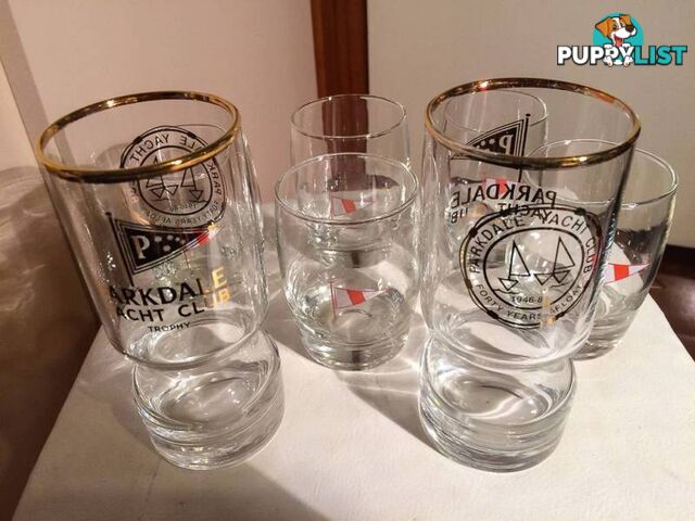 PARKDALE YACHT CLUB 40 YEARS AFLOAT DRINKING GLASSES