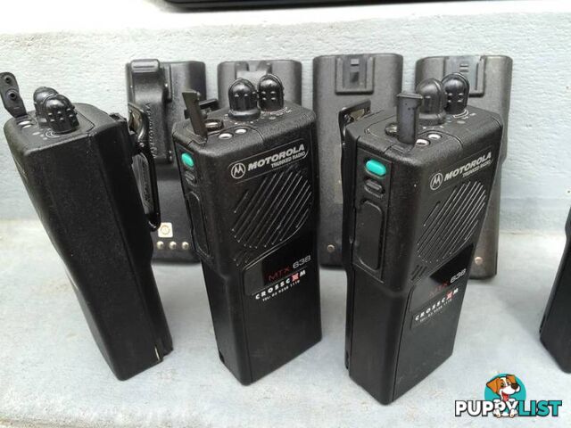 4 X MTX 638 Motorolla radios,4 x spare batteries & charger board