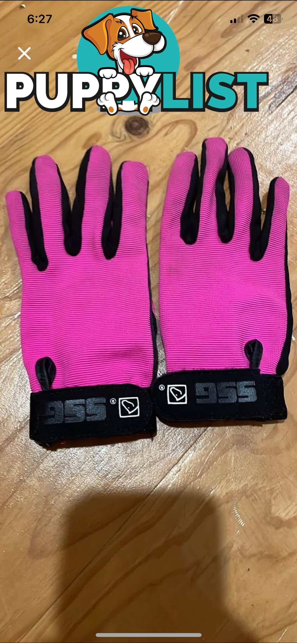 Pink all weather riding gloves