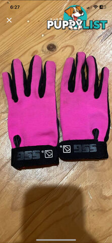 Pink all weather riding gloves