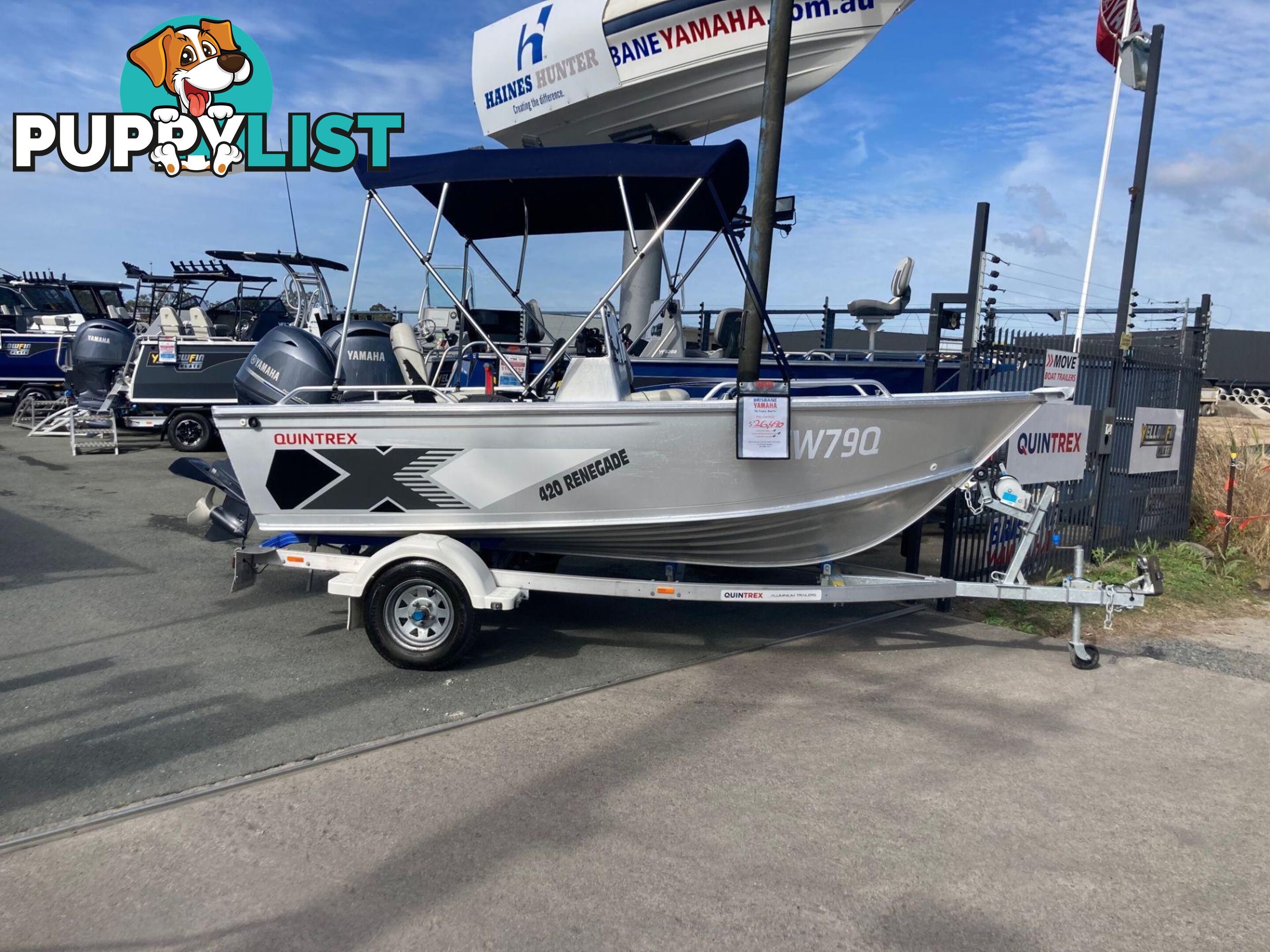 QUINTREX 420 RENEGADE SIDE CONSOLE WITH 50HP YAMAHA FOURSTROKE FOR SALE