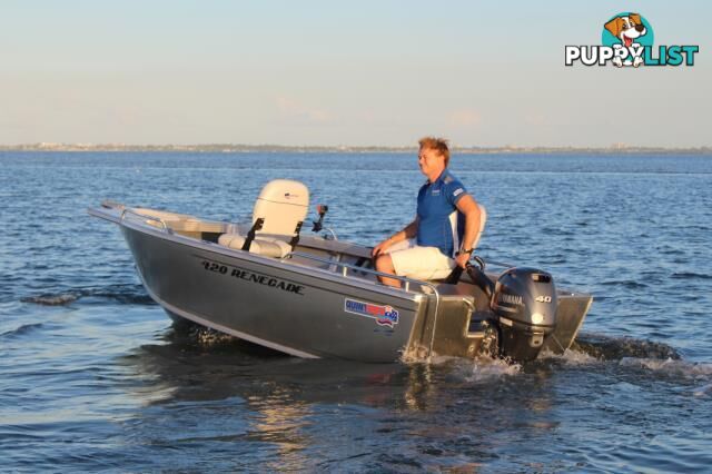 Quintrex 420 Renegade TS(Tiller Steer) + Yamaha F40hp 4-Stroke - Pack 1 for sale online prices