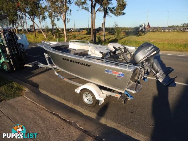 Quintrex 420 Renegade TS(Tiller Steer) + Yamaha F40hp 4-Stroke - Pack 1 for sale online prices