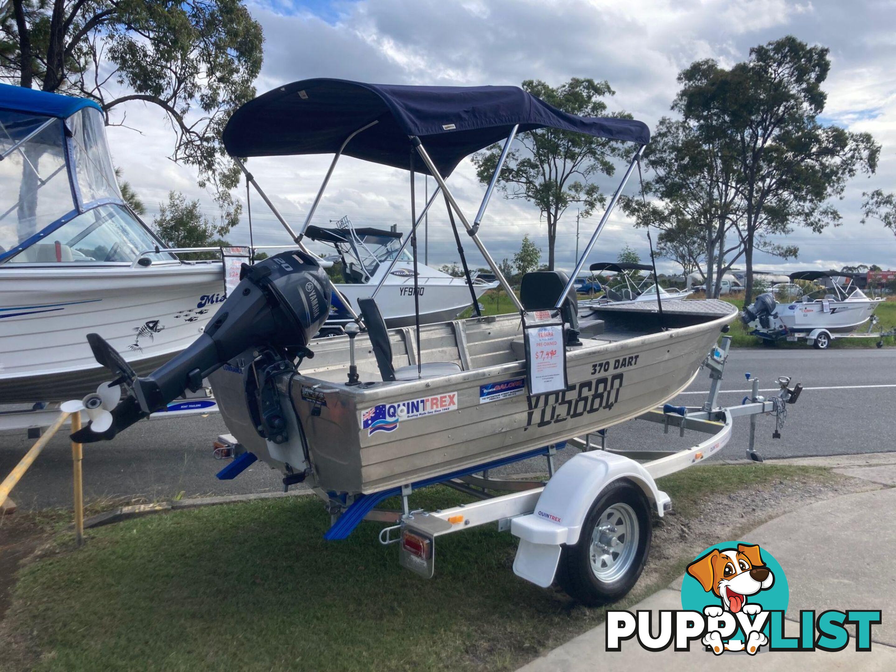 USED 2016 QUINTREX 370 DART WITH YAMAHA 20HP FOR SALE