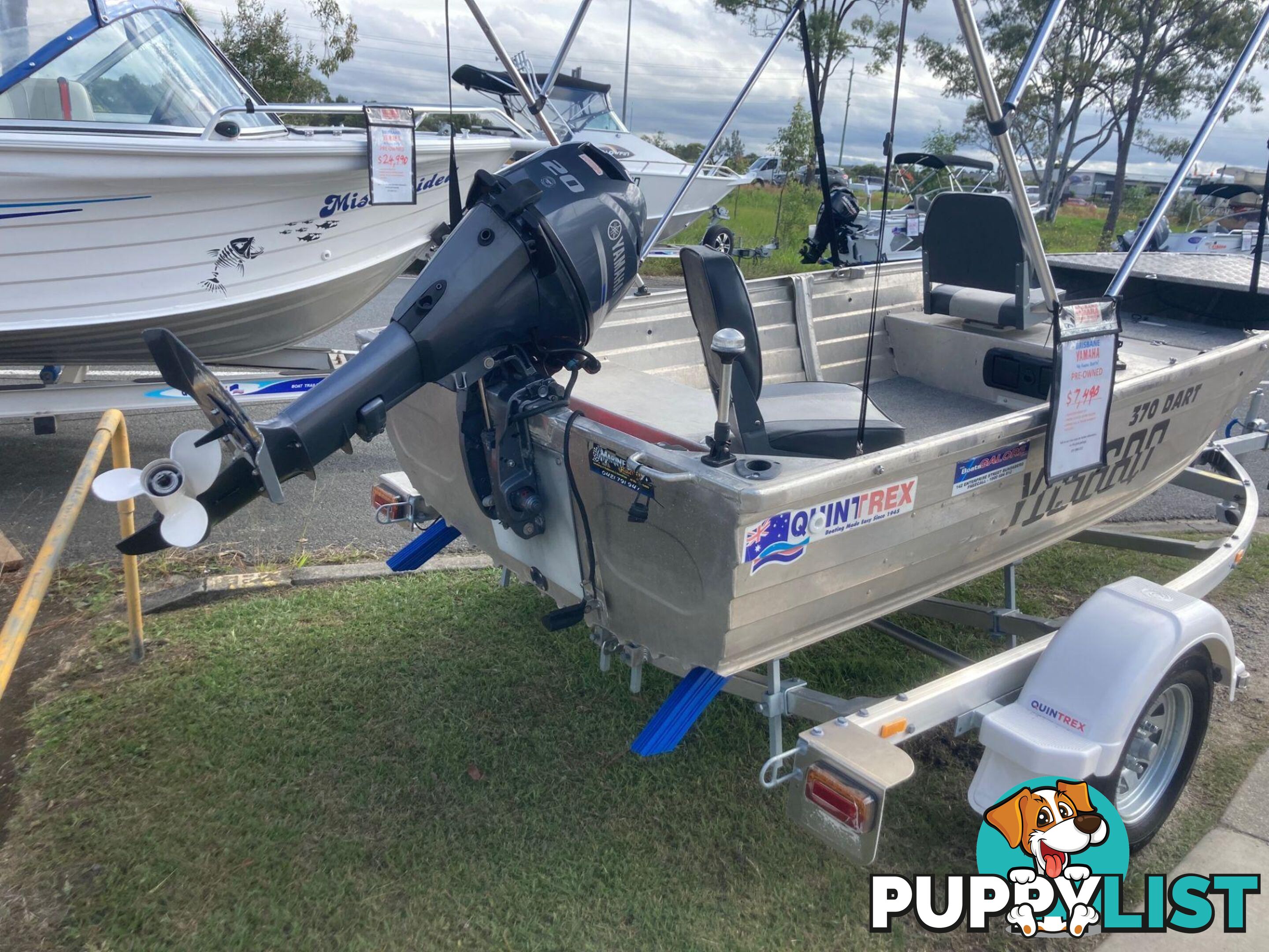 USED 2016 QUINTREX 370 DART WITH YAMAHA 20HP FOR SALE