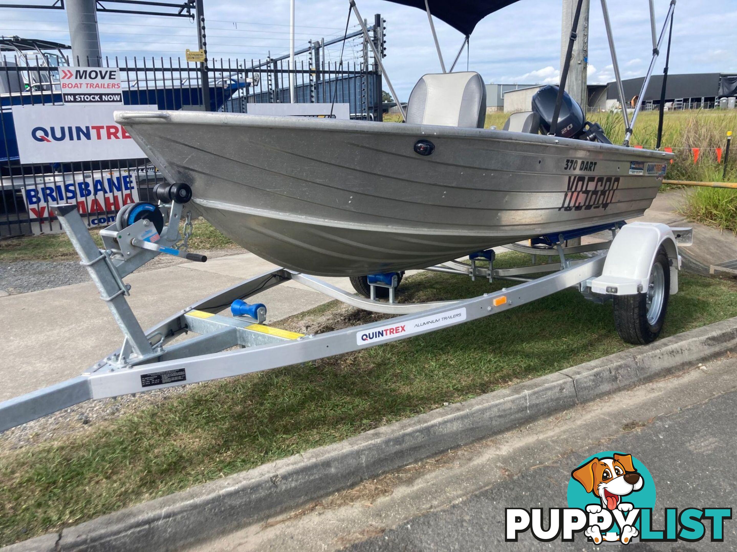 USED 2016 QUINTREX 370 DART WITH YAMAHA 20HP FOR SALE
