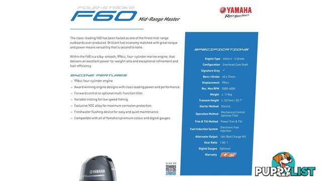 Polycraft 450 Drifter Centre Console + Yamaha F60hp 4-Stroke - Pack 2 for sale online prices