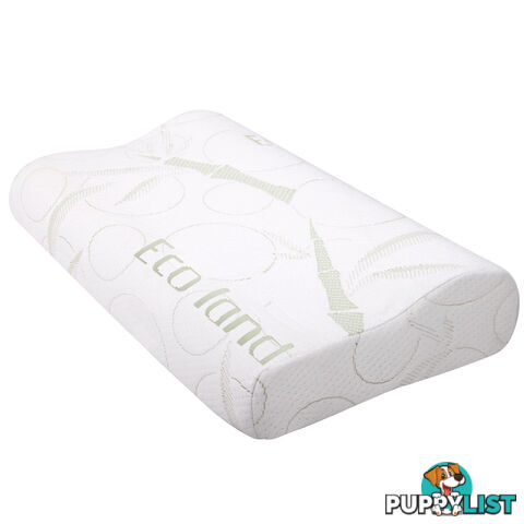 Set of 2 Bamboo Fabric Cover Contour Memory Foam Pillow 50 x 30 cm