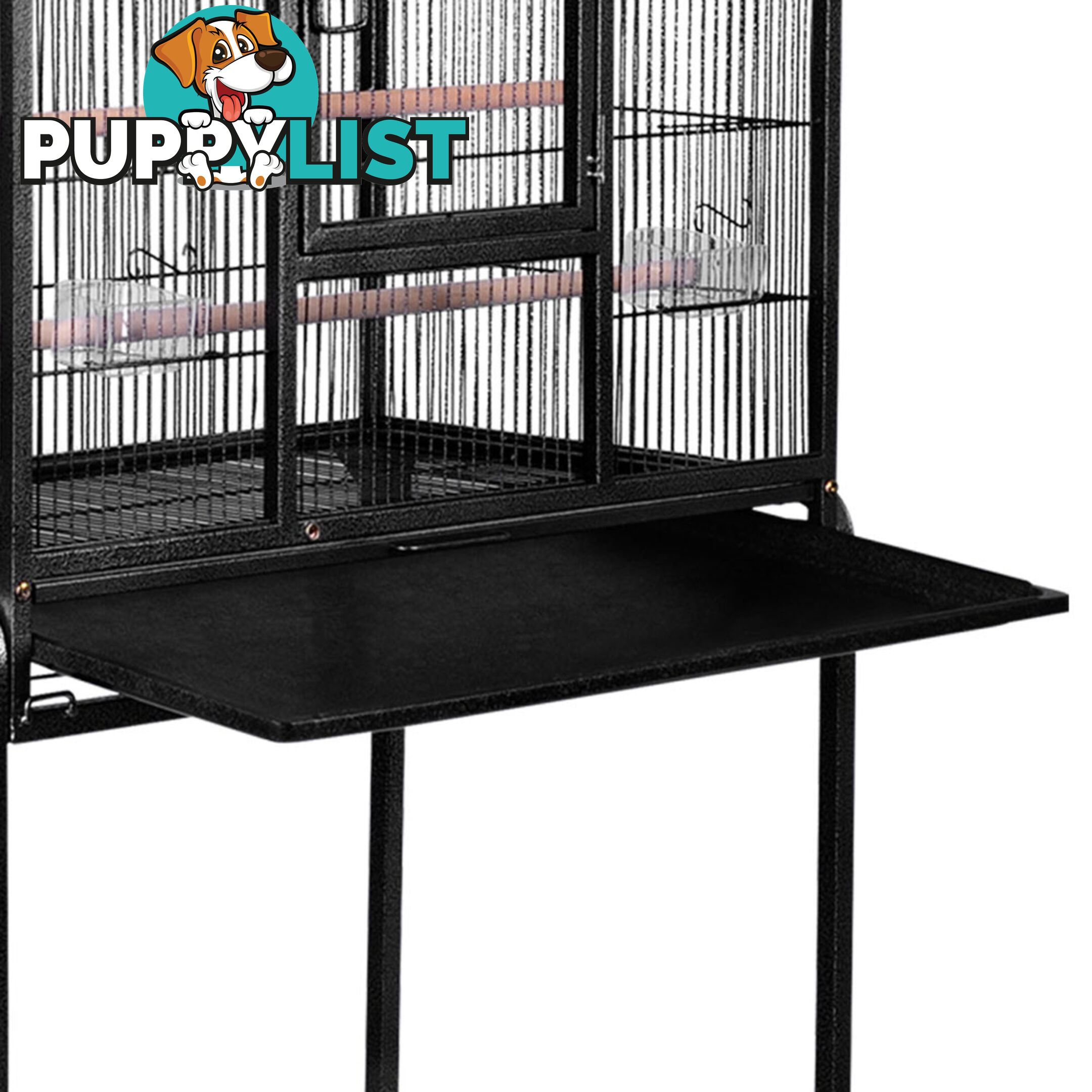 Pet Parrot Aviary Bird Cage w/ Wheels Stand 160cm Black