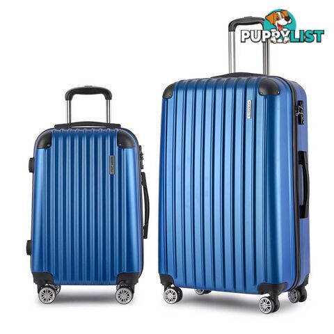 Set of 2 Hard Shell Travel Luggage with TSA Lock - Blue