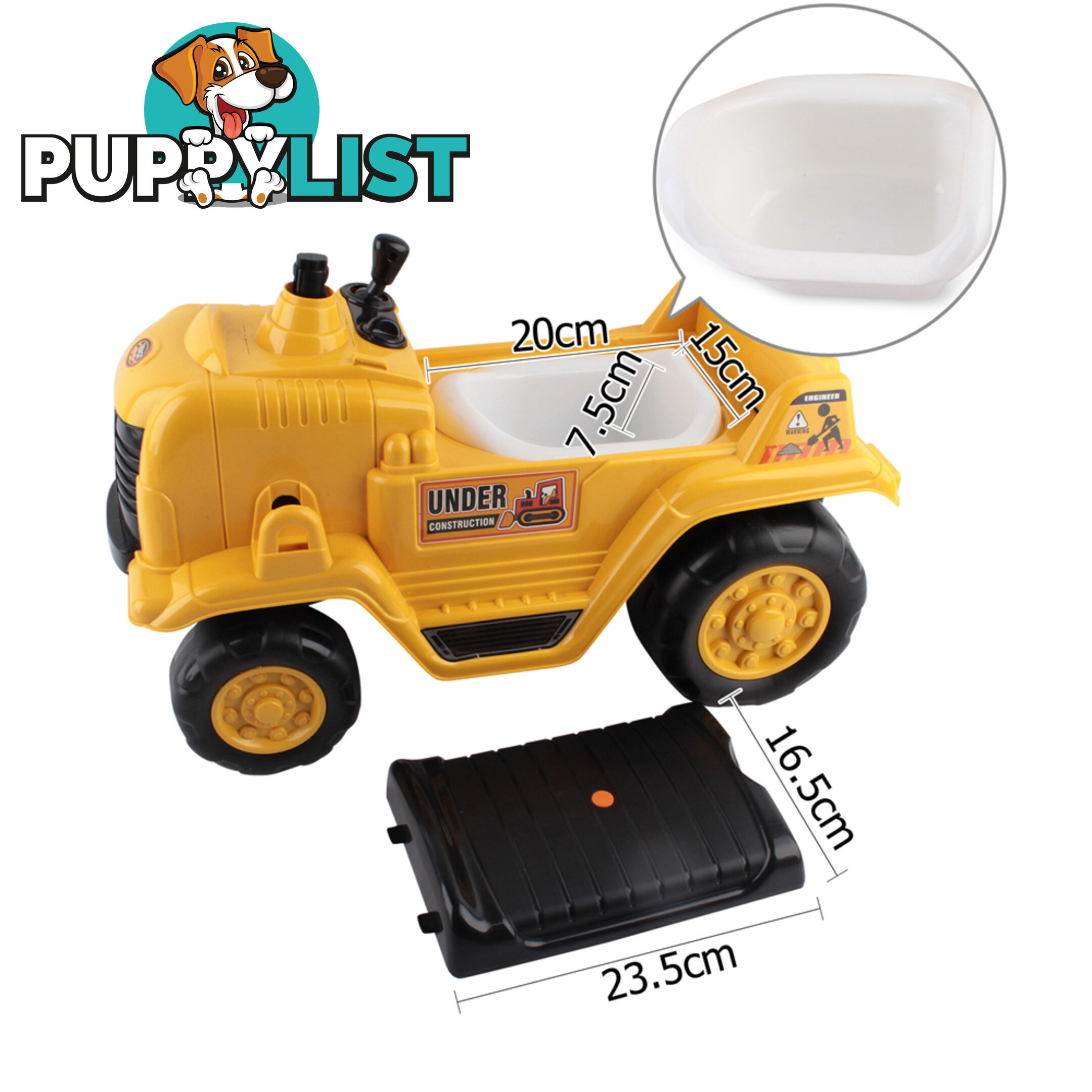 Kids Ride On Bulldozer Yellow