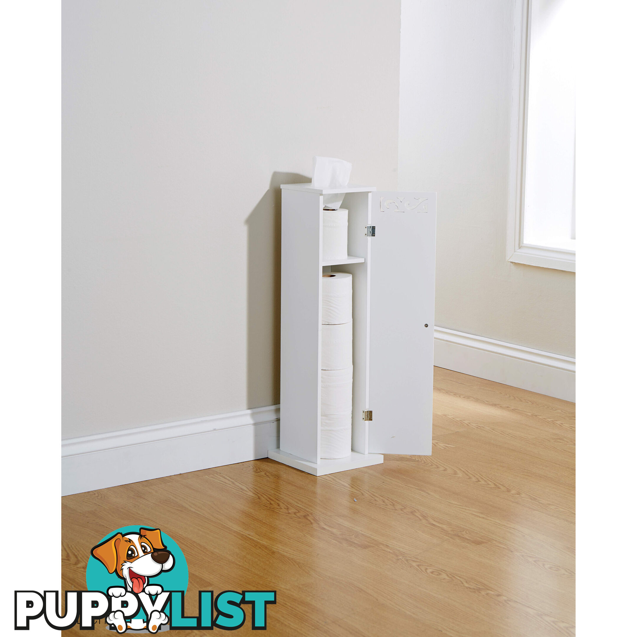 Lure Toilet Roll Cupboard in WHITE