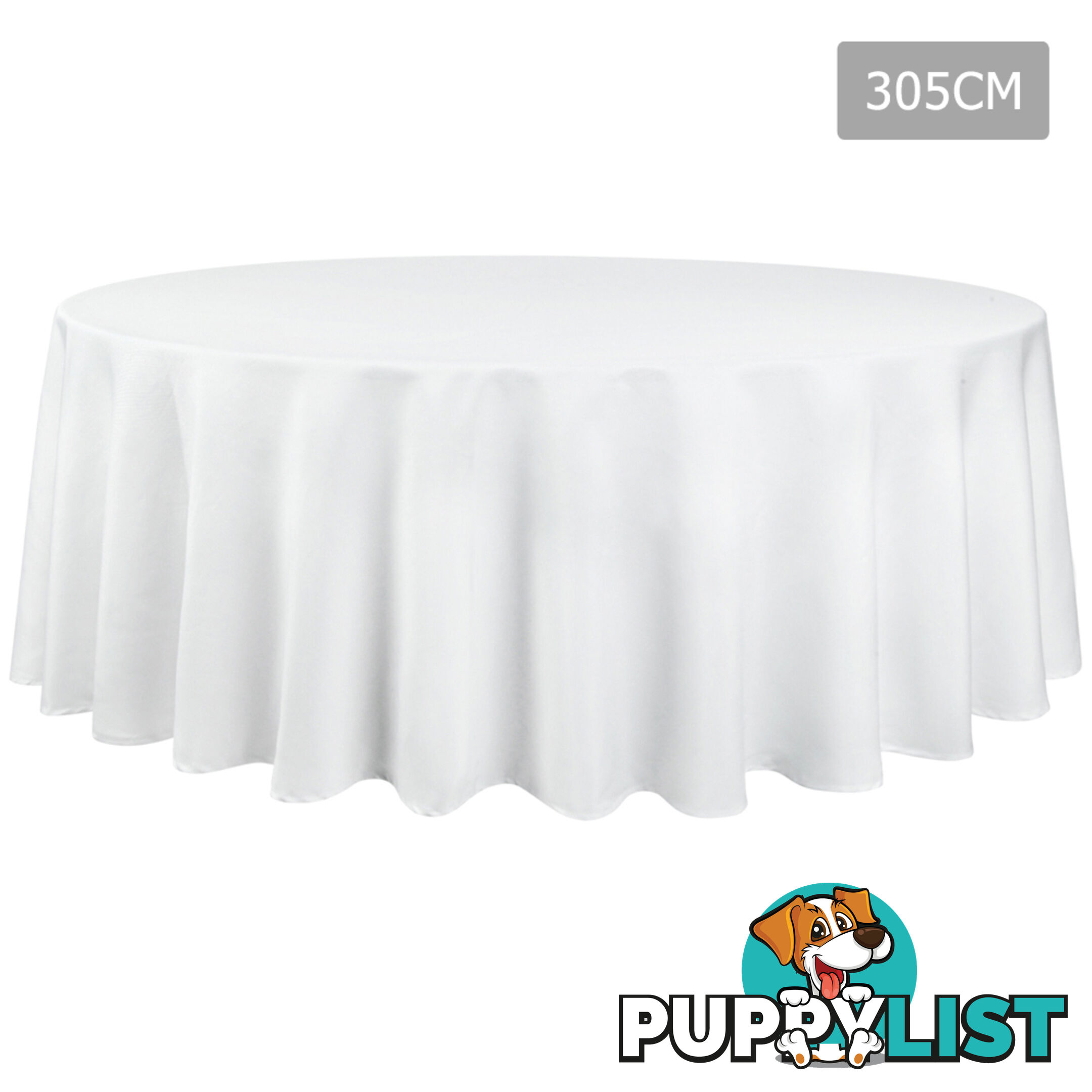 4 Pcs Wedding Table Cloth Round 305cm White