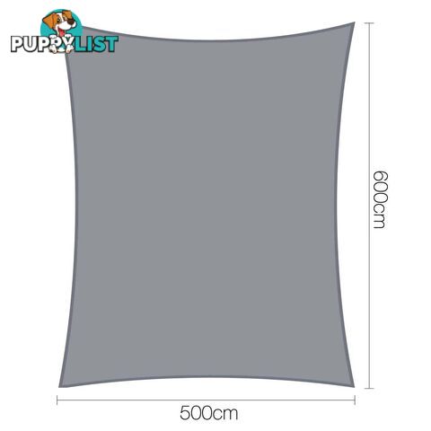 Heavy Duty 280GSM Shade Sail Canopy 5 x 6 M Grey