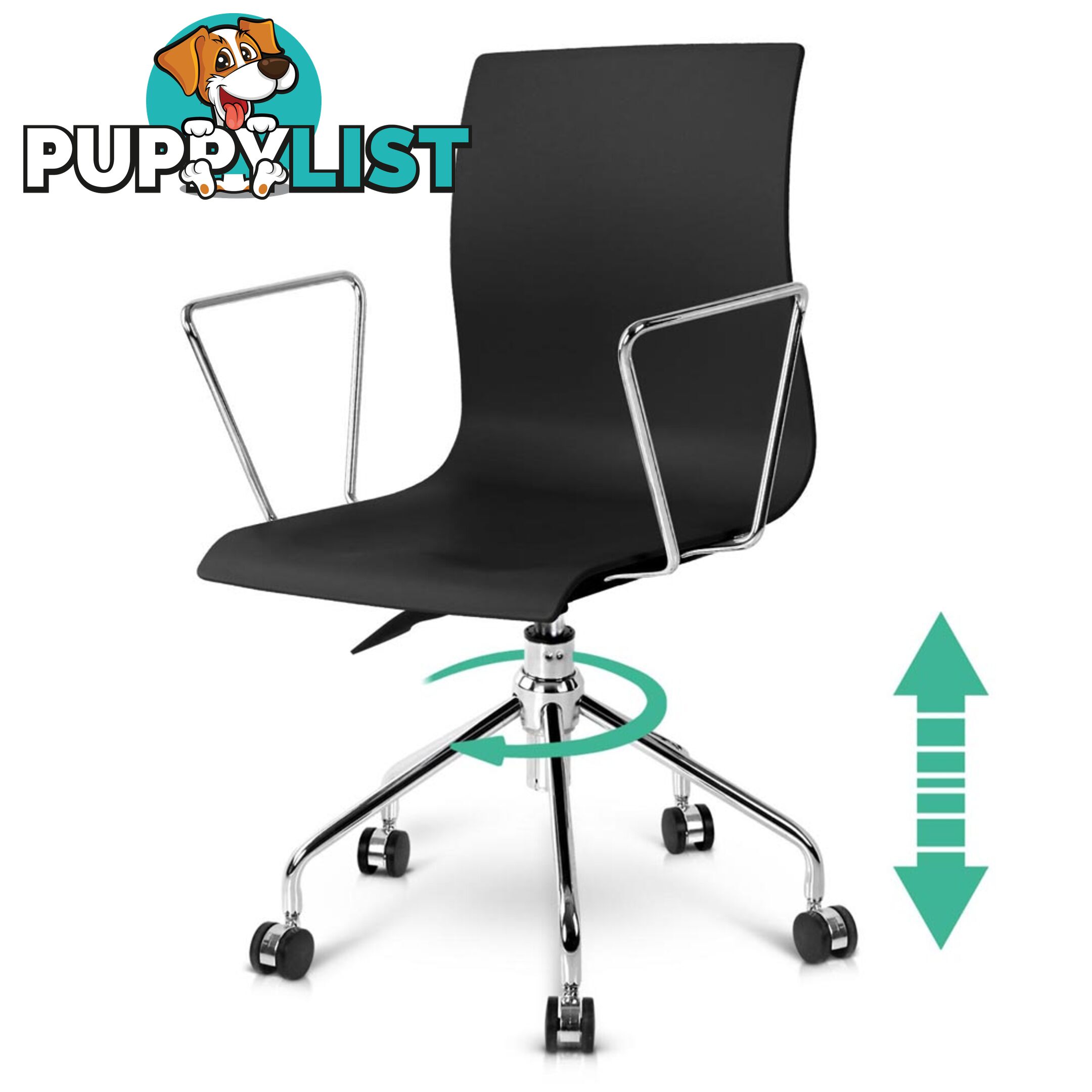 Modern Office Chair with Armrests Black