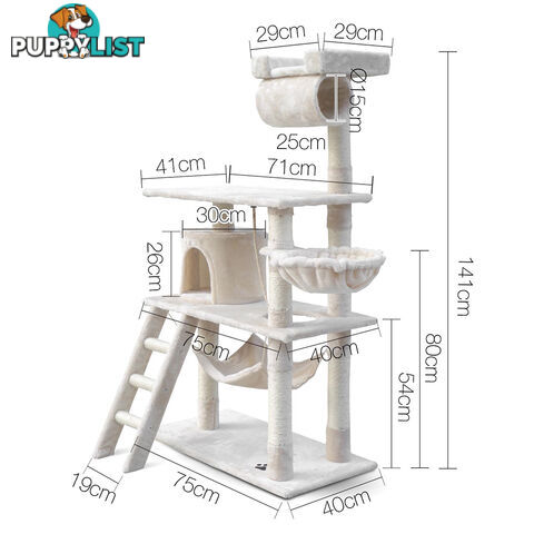 Cat Scratching Post  Tree House Condo 141cm Beige