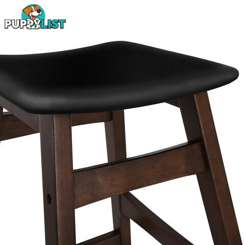 Sert of 2 Rubberwood Bar Stools - Black