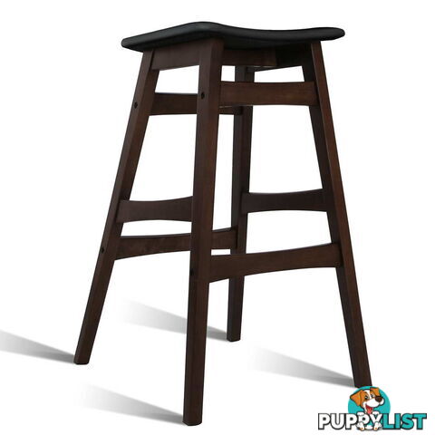 Sert of 2 Rubberwood Bar Stools - Black