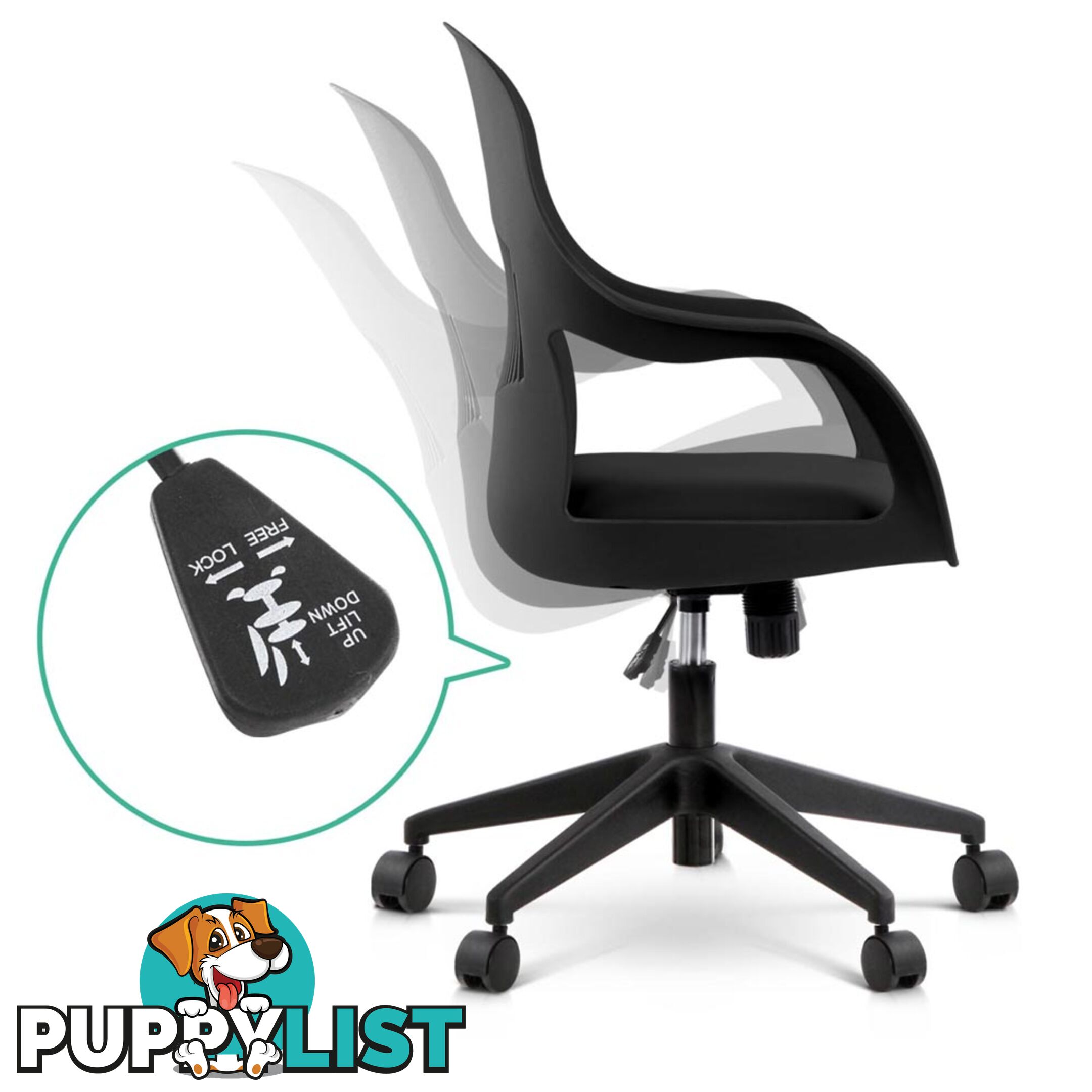 Modern Office Desk Chair  - Black