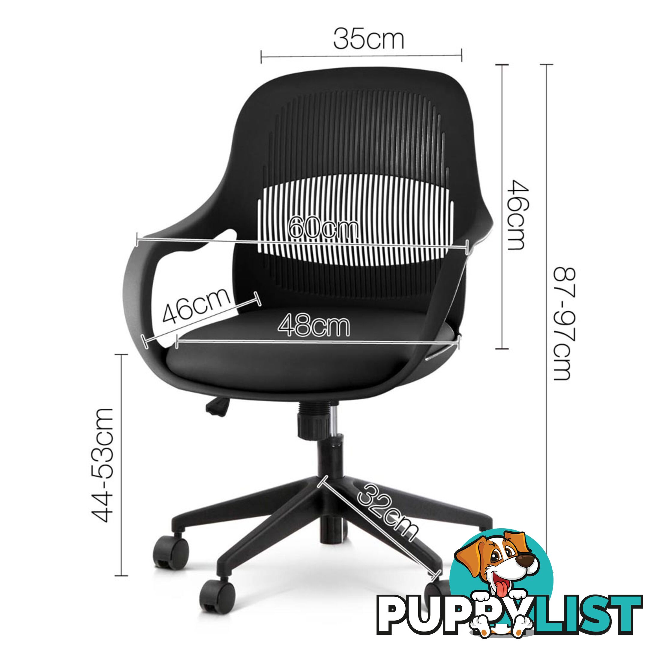 Modern Office Desk Chair  - Black