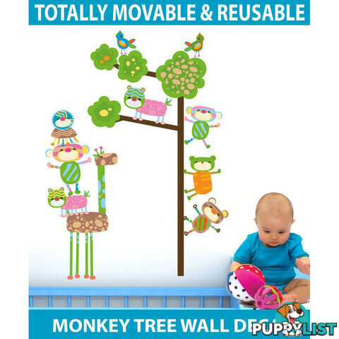 Extra Large Size Funky Monkeys in a Tree Wall Stickers  - Totally movable