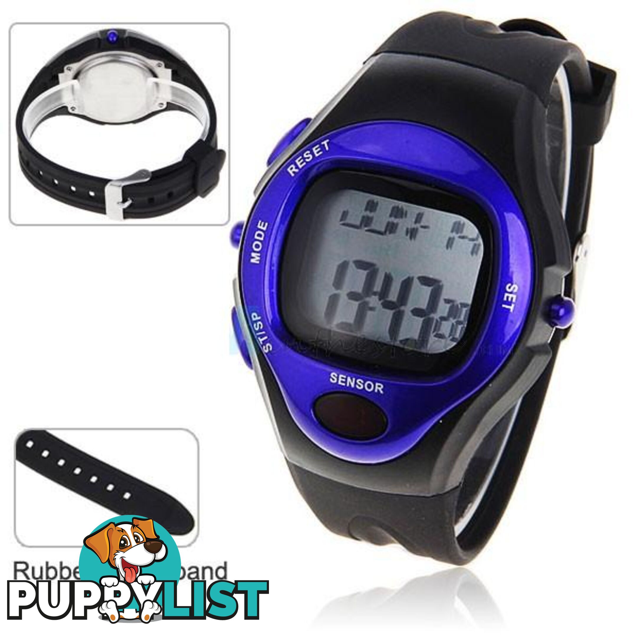 Exercise Pulse Heart Rate Monitor Calorie Counter Sports Watch Silver