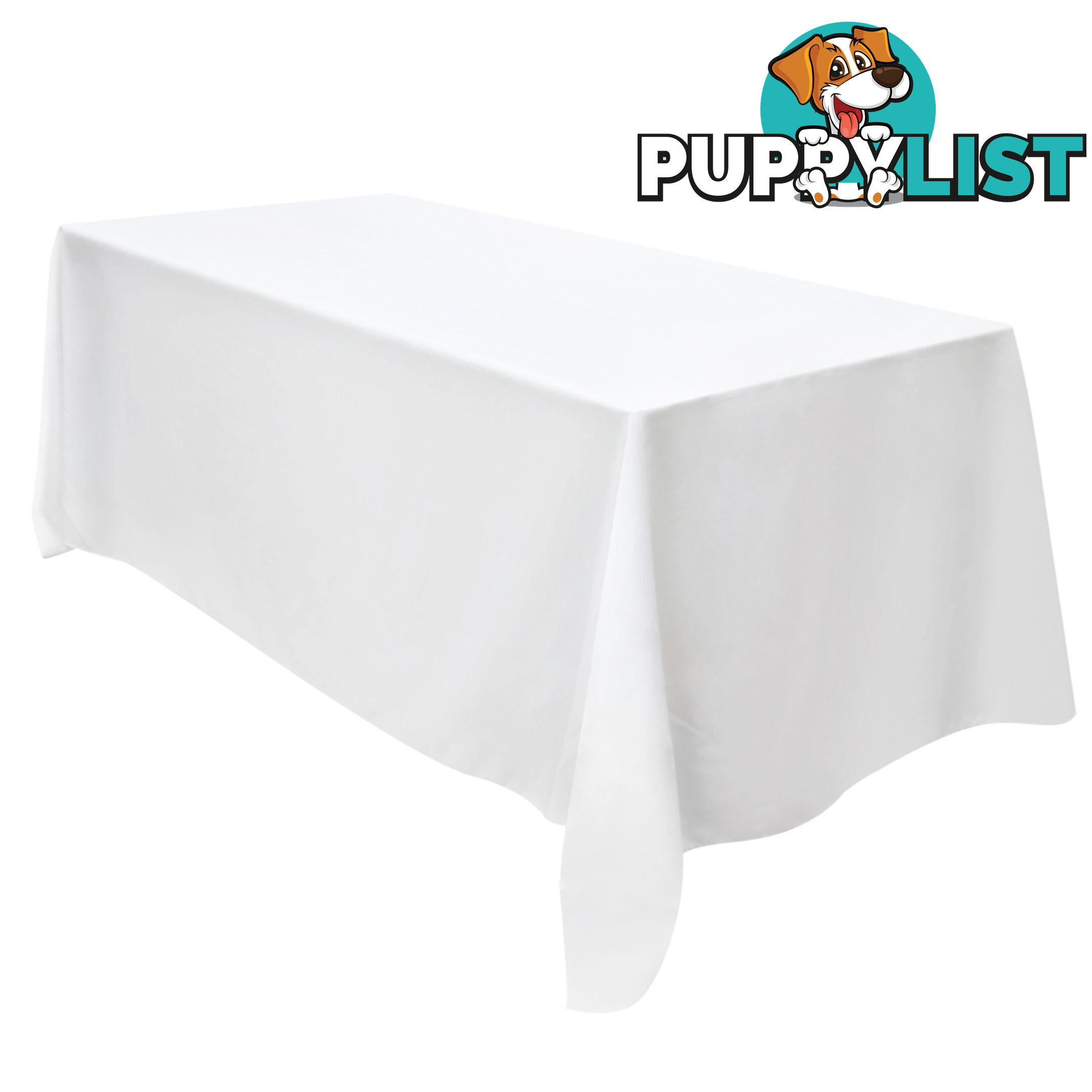 6 Pcs Wedding Table Cloth Rectangle 244cm White