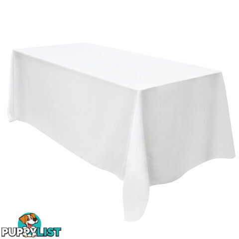 6 Pcs Wedding Table Cloth Rectangle 244cm White