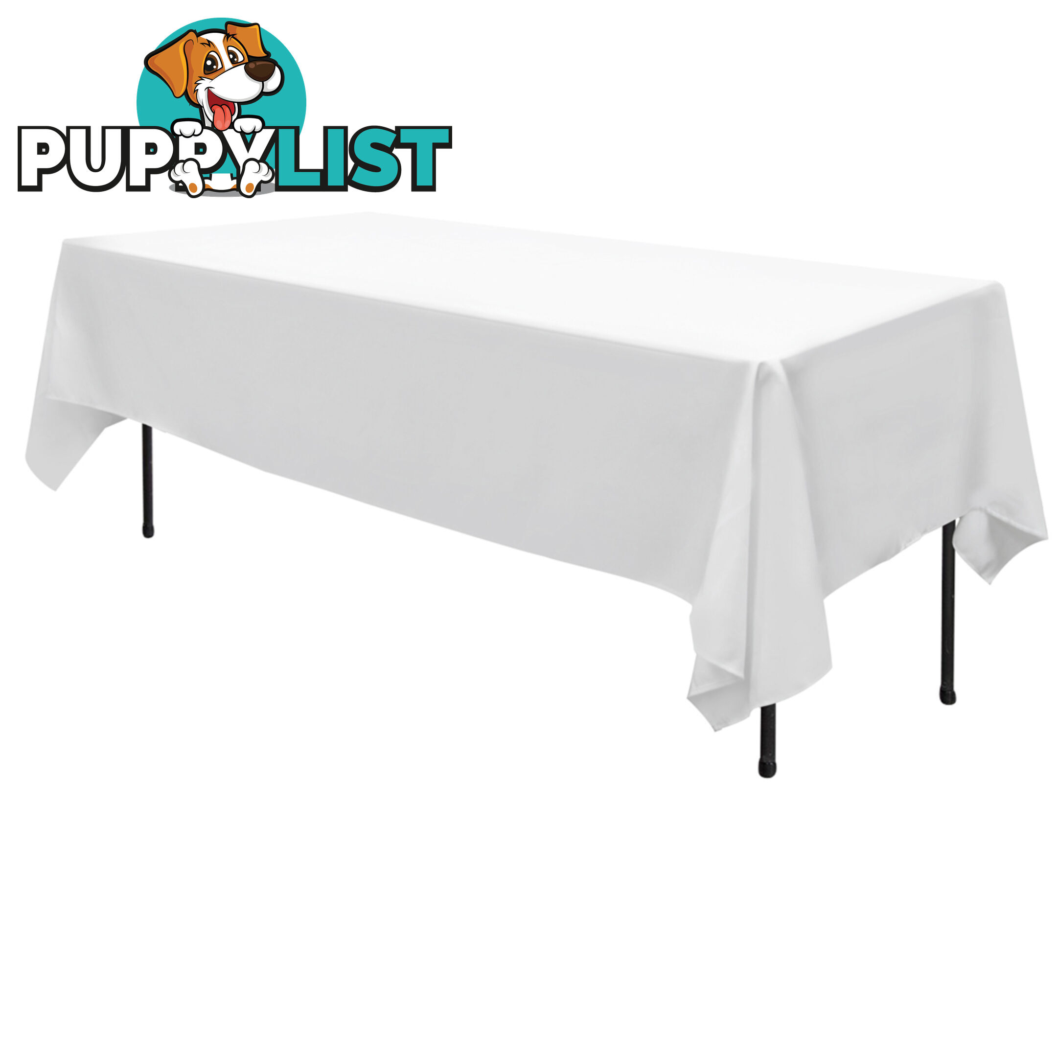 6 Pcs Wedding Table Cloth Rectangle 244cm White