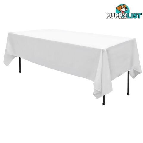 6 Pcs Wedding Table Cloth Rectangle 244cm White