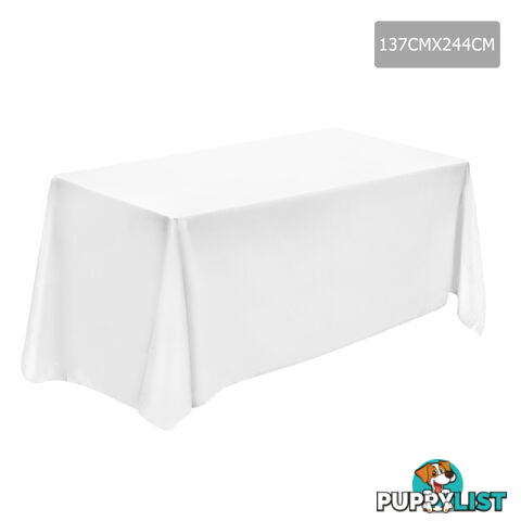 6 Pcs Wedding Table Cloth Rectangle 244cm White