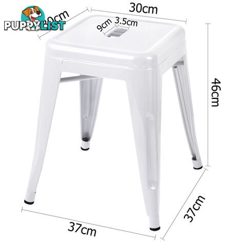 Set of 4 Replica Tolix Kitchen Bar Stool 46cm White