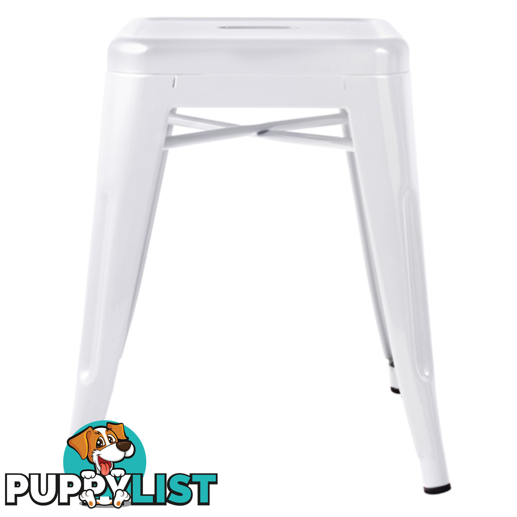 Set of 4 Replica Tolix Kitchen Bar Stool 46cm White