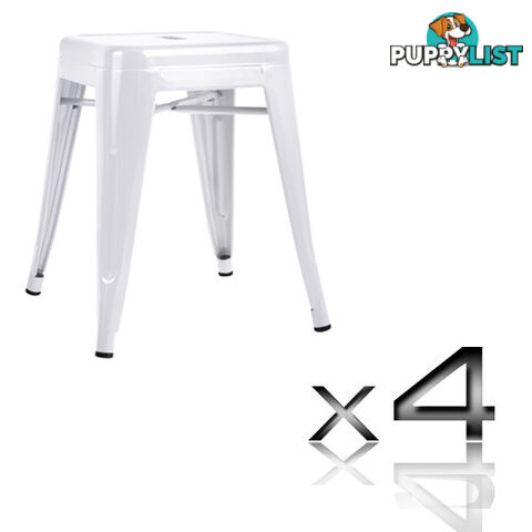 Set of 4 Replica Tolix Kitchen Bar Stool 46cm White