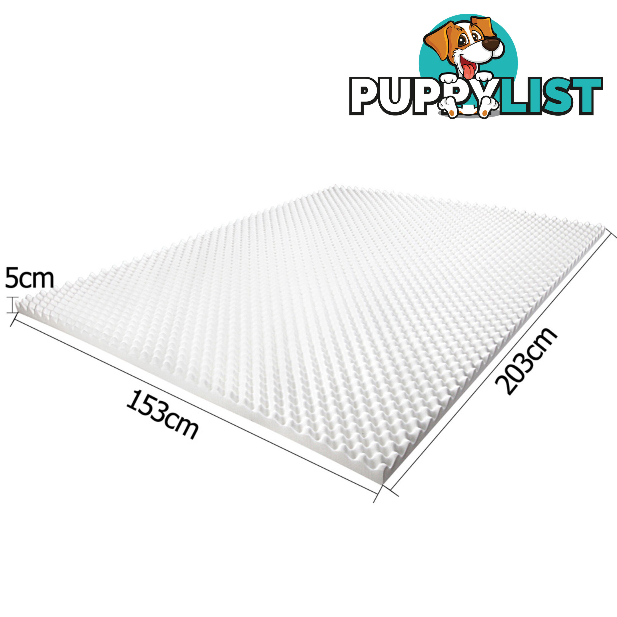 Deluxe Egg Crate Mattress Topper 5 cm Underlay Protector Queen