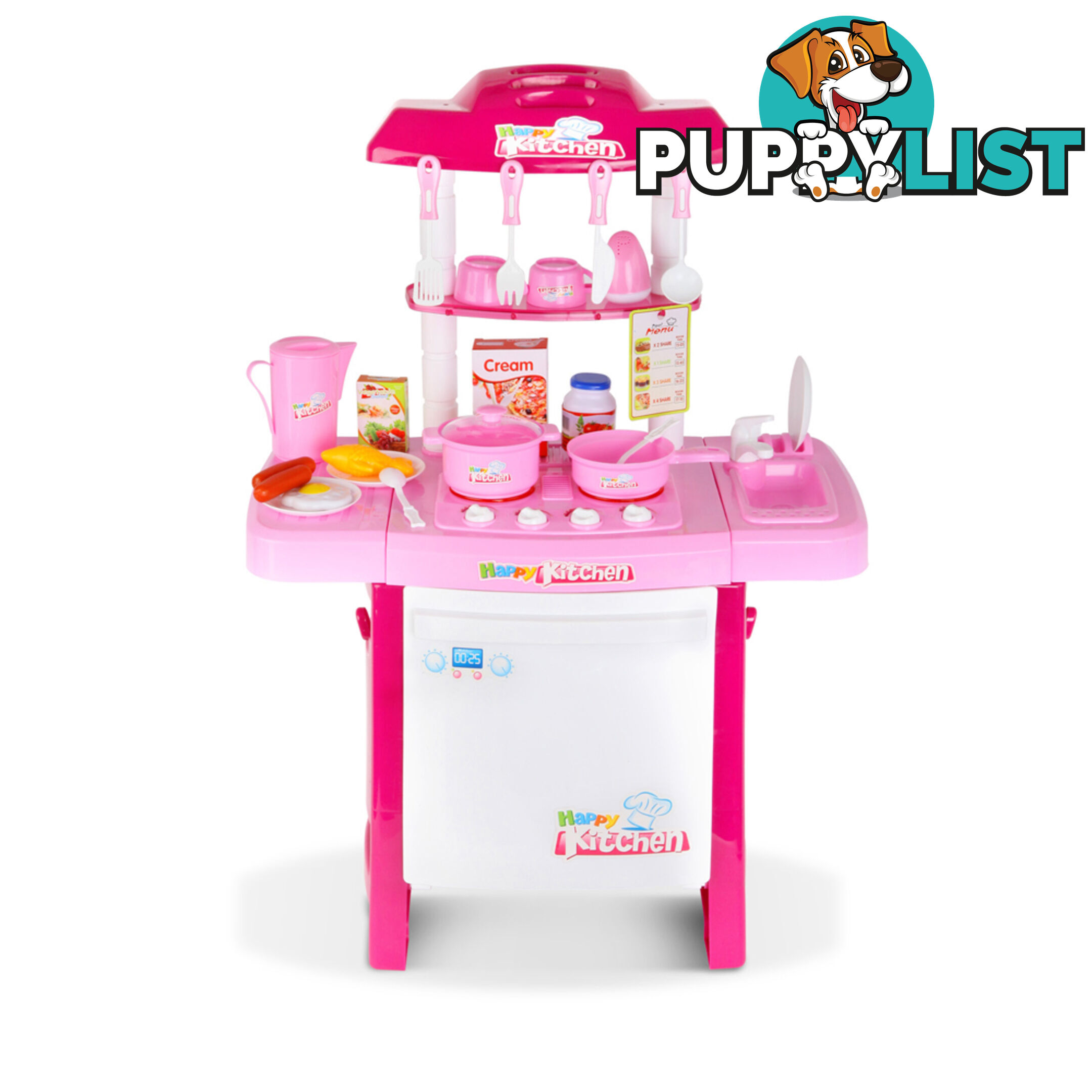 Kids Play Set Little Chef Kitchen 25 Piece - Pink