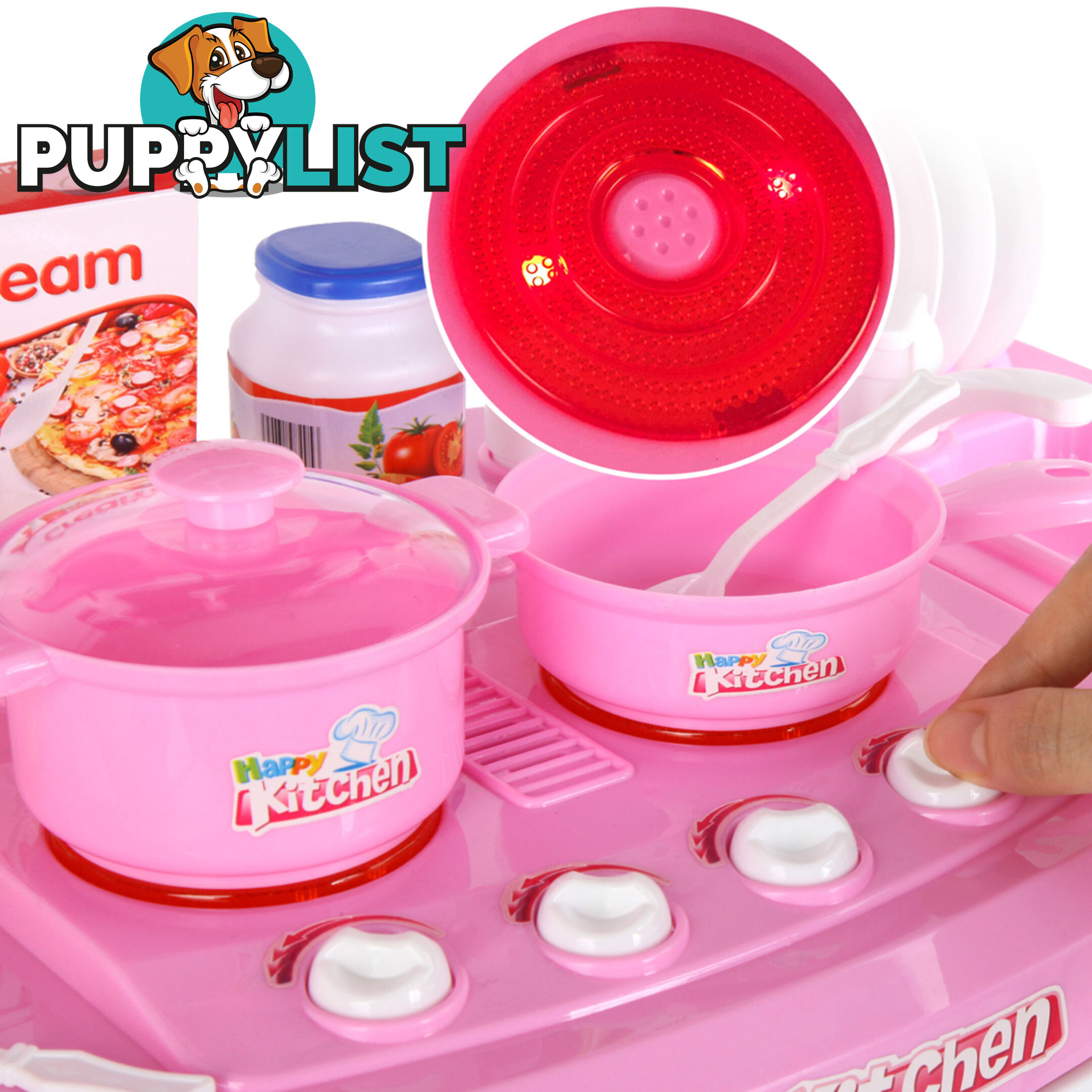 Kids Play Set Little Chef Kitchen 25 Piece - Pink