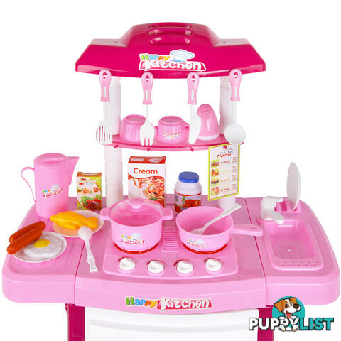 Kids Play Set Little Chef Kitchen 25 Piece - Pink