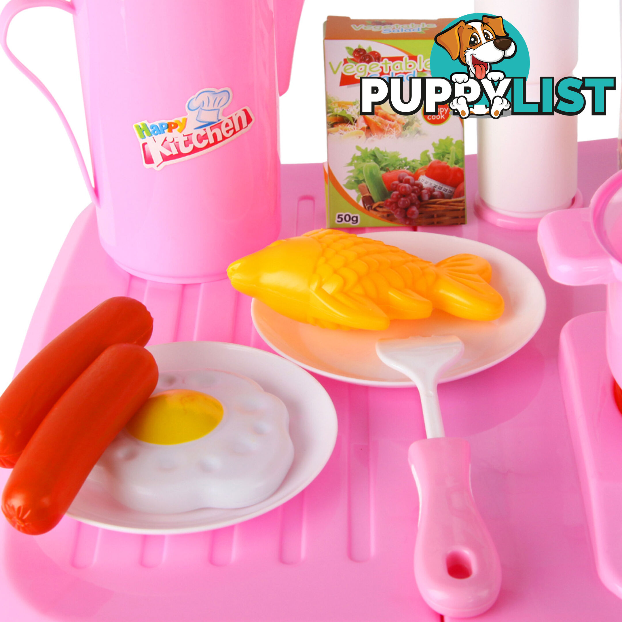 Kids Play Set Little Chef Kitchen 25 Piece - Pink