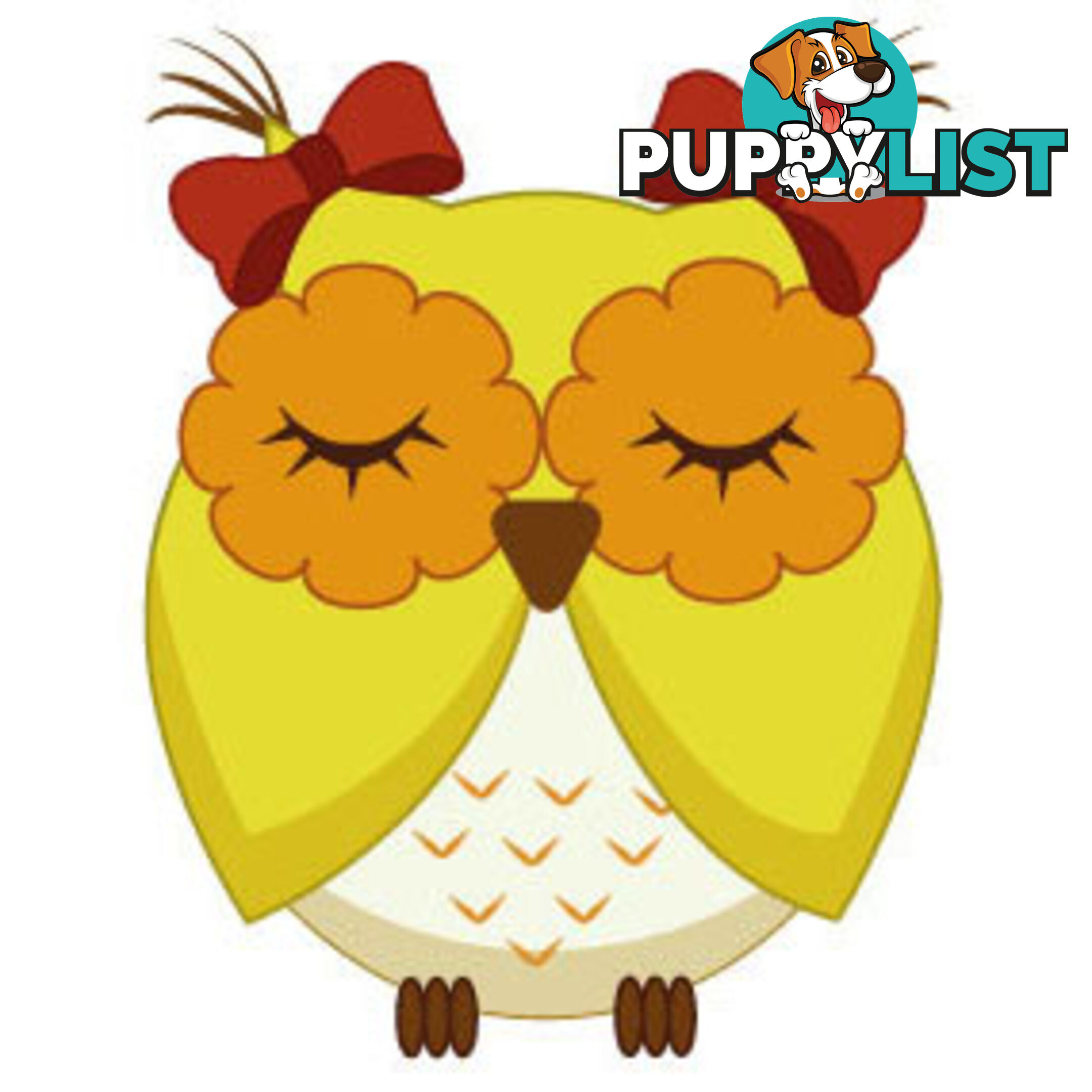 10 X Cute yellow owl Wall Sticker - Totally Movable